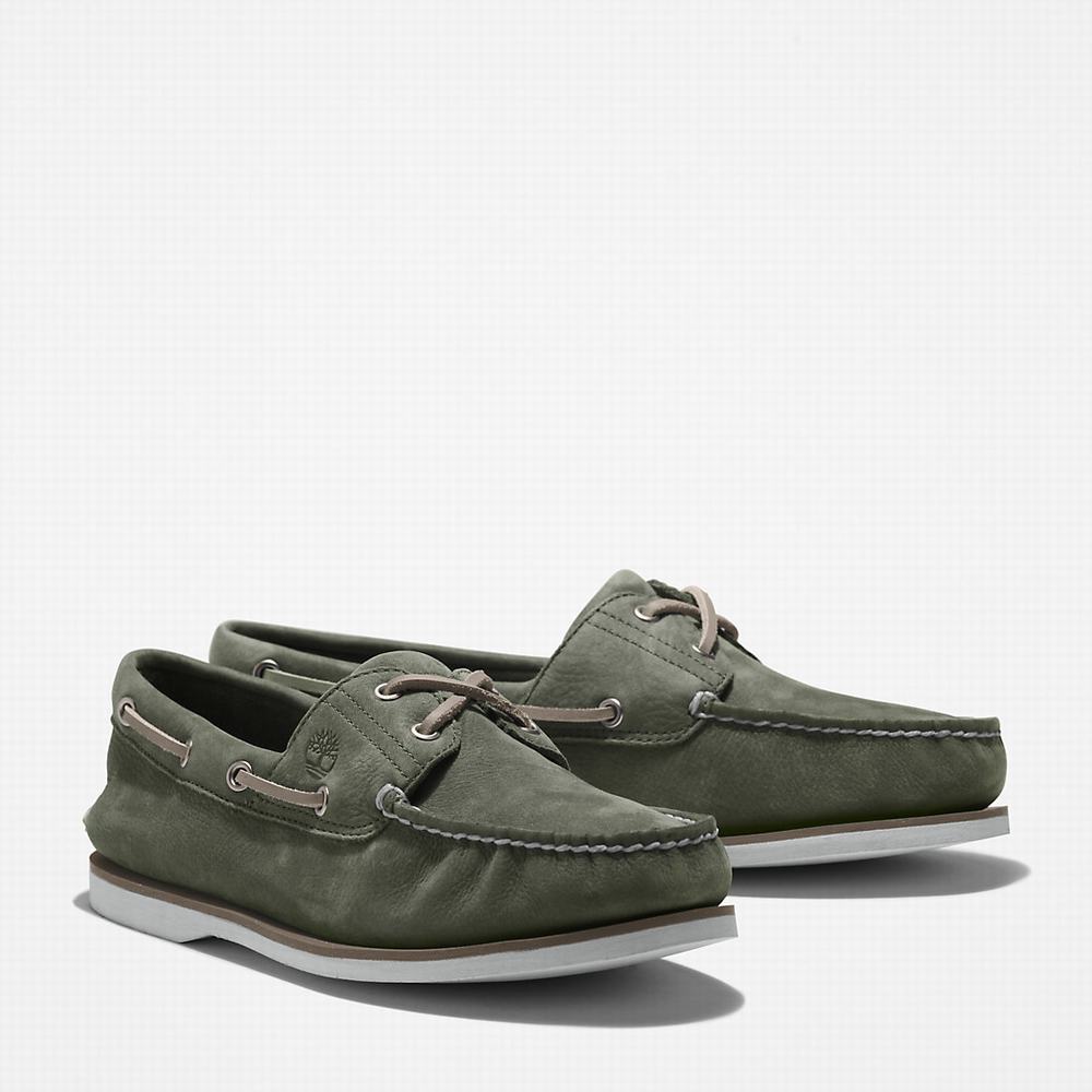 Timberland 2-Eye Classic Tekne Ayakkabısı Erkek Koyu Yeşil | TR-0263N