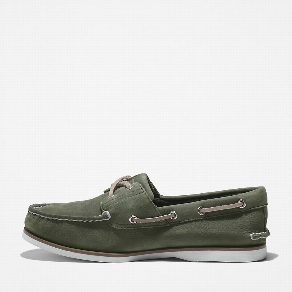 Timberland 2-Eye Classic Tekne Ayakkabısı Erkek Koyu Yeşil | TR-0263N