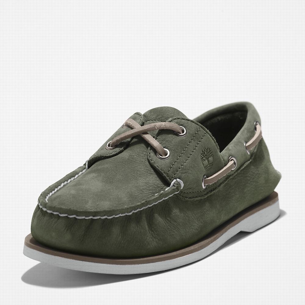 Timberland 2-Eye Classic Tekne Ayakkabısı Erkek Koyu Yeşil | TR-0263N