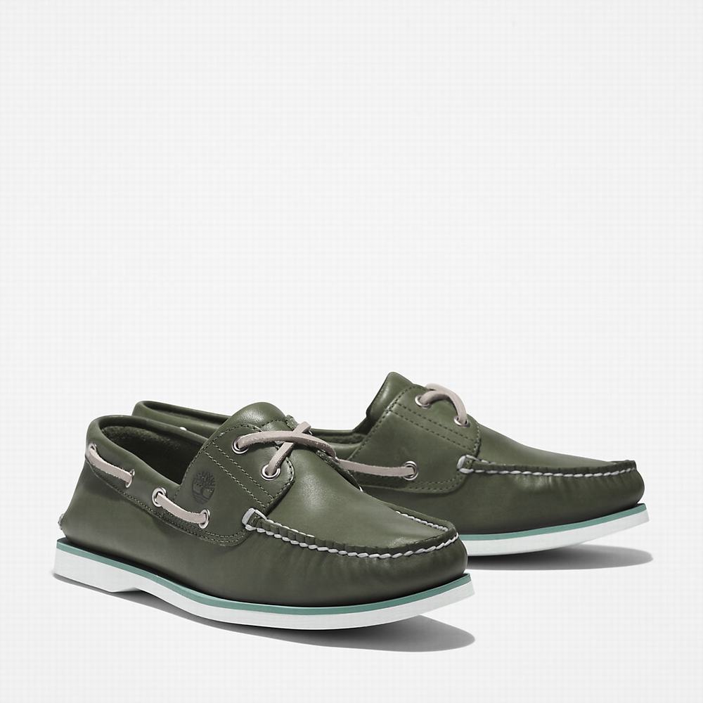 Timberland 2-Eye Classic Tekne Ayakkabısı Erkek Koyu Yeşil | TR-1045M