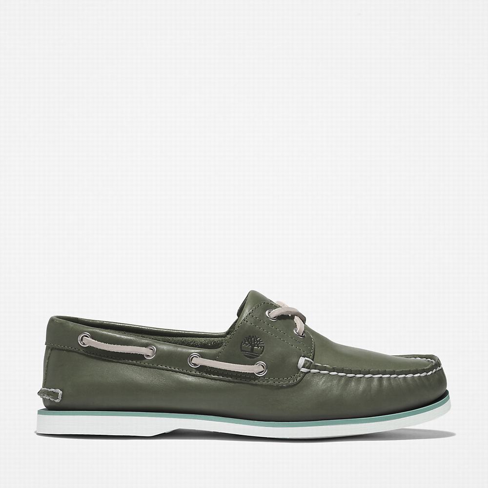 Timberland 2-Eye Classic Tekne Ayakkabısı Erkek Koyu Yeşil | TR-1045M