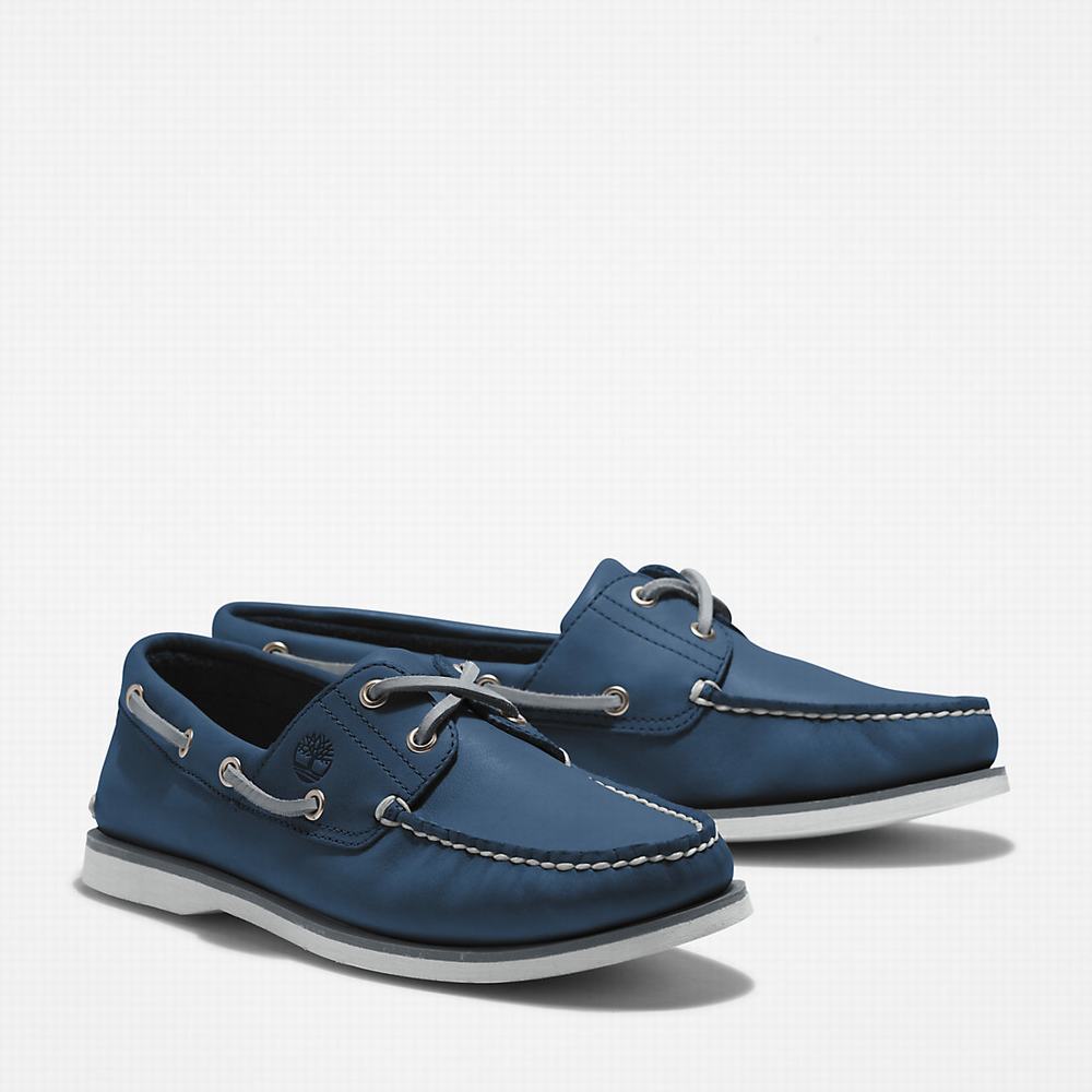 Timberland 2-Eye Classic Tekne Ayakkabısı Erkek Lacivert | TR-4612U