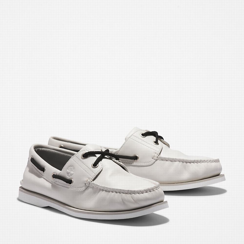 Timberland 2-Eye Classic Tekne Ayakkabısı Erkek Beyaz | TR-5407S