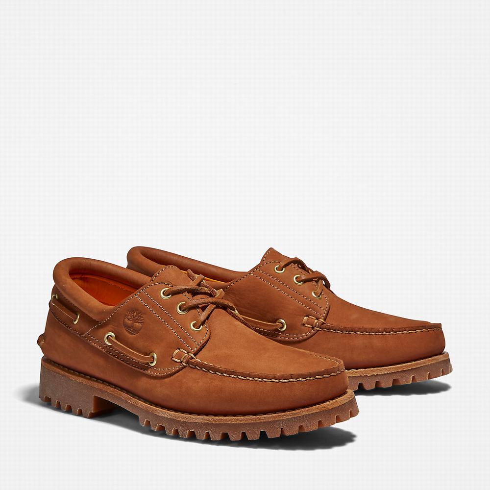 Timberland 3-Eye Lug Handsewn Tekne Ayakkabısı Erkek Kahverengi | TR-4013D