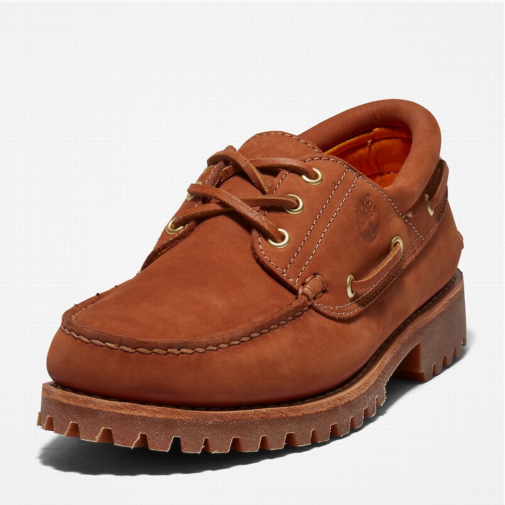 Timberland 3-Eye Lug Handsewn Tekne Ayakkabısı Erkek Kahverengi | TR-4013D