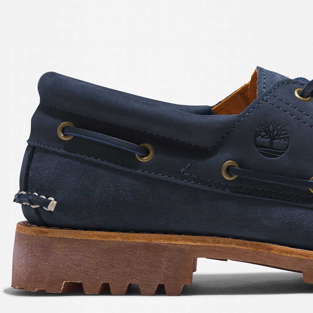 Timberland 3-Eye Lug Handsewn Tekne Ayakkabısı Erkek Lacivert | TR-6529G