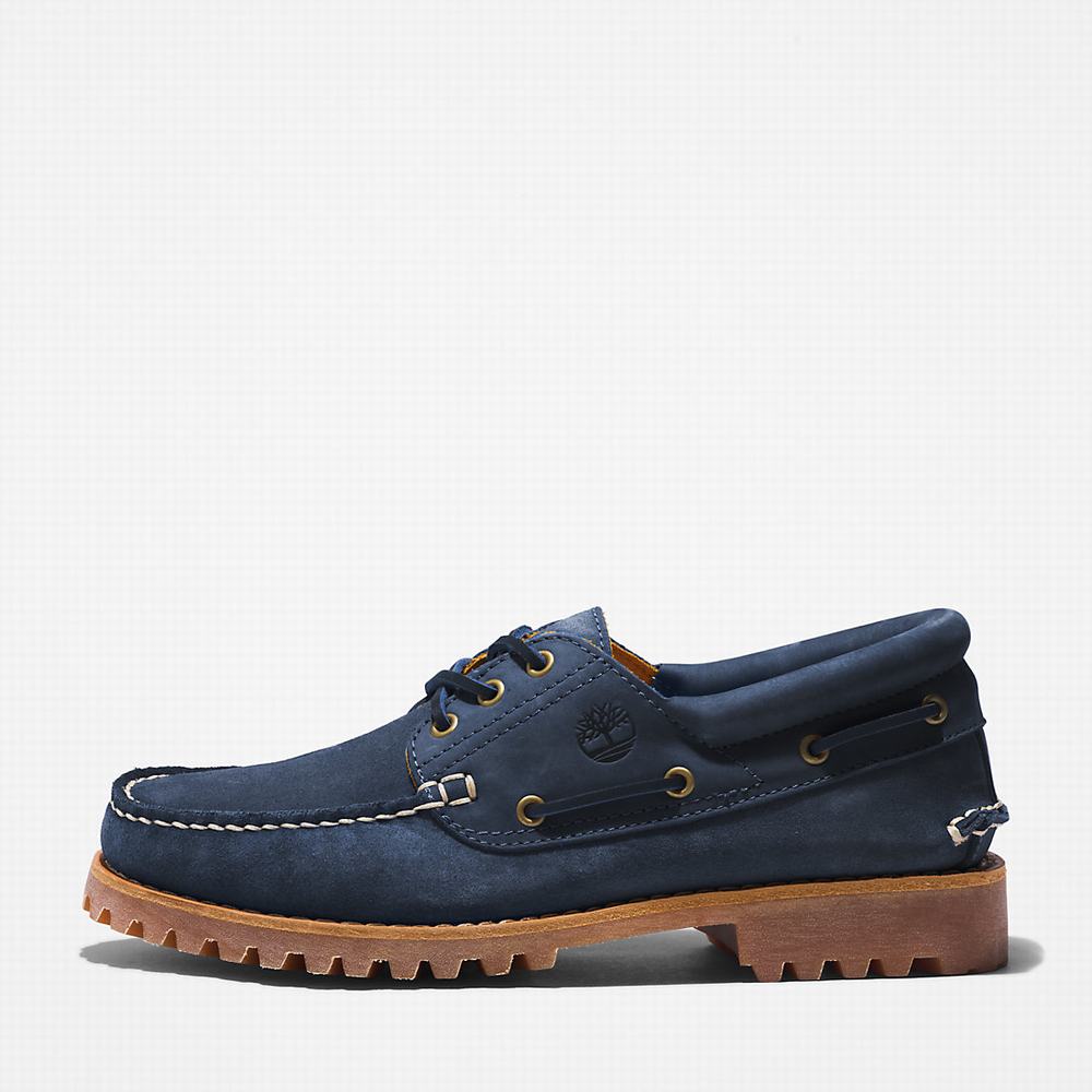 Timberland 3-Eye Lug Handsewn Tekne Ayakkabısı Erkek Lacivert | TR-6529G