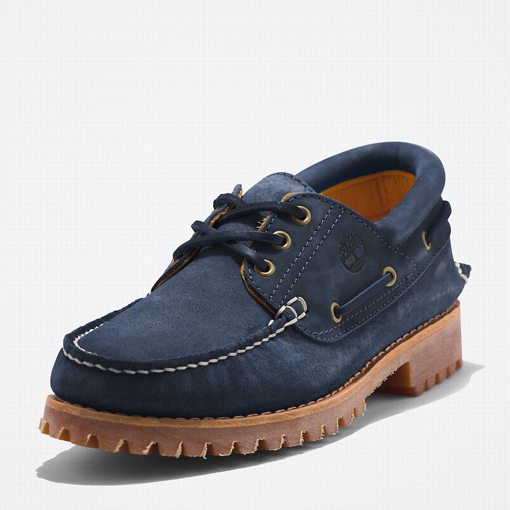 Timberland 3-Eye Lug Handsewn Tekne Ayakkabısı Erkek Lacivert | TR-6529G