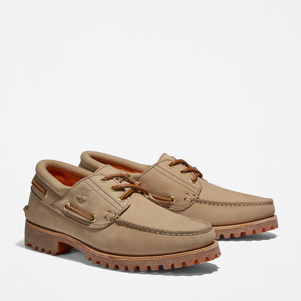 Timberland 3-Eye Lug Handsewn Tekne Ayakkabısı Erkek Açık Kahverengi | TR-8370F