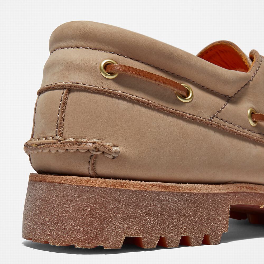 Timberland 3-Eye Lug Handsewn Tekne Ayakkabısı Erkek Açık Kahverengi | TR-8370F