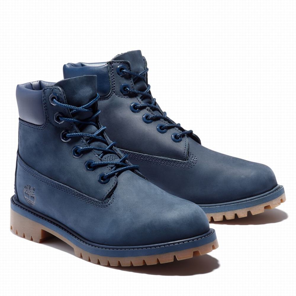 Timberland 6-Inch Premium Waterproof Bot Çocuk Mavi | TR-6709P