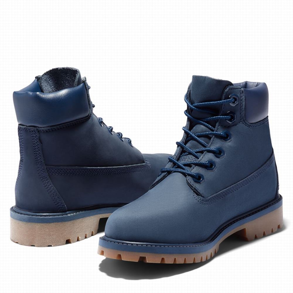 Timberland 6-Inch Premium Waterproof Bot Çocuk Mavi | TR-6709P