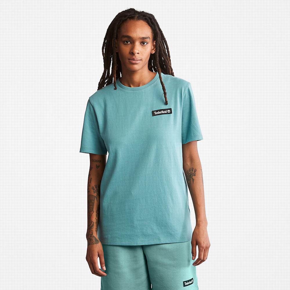 Timberland All Gender Heavyweight Badge Tişört Kadın Yeşil | TR-0548X