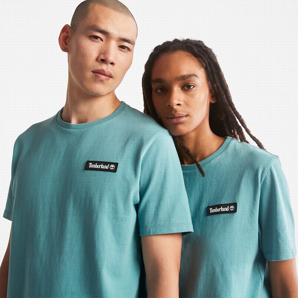 Timberland All Gender Heavyweight Badge Tişört Kadın Yeşil | TR-0548X