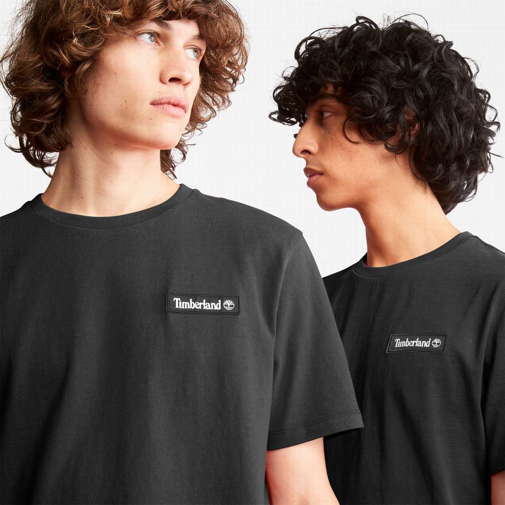 Timberland All Gender Heavyweight Badge Tişört Erkek Siyah | TR-8190Y
