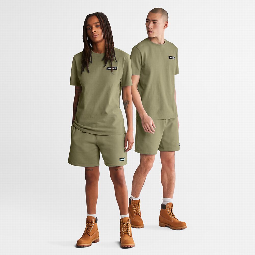 Timberland All Gender Heavyweight Badge Tişört Kadın Koyu Yeşil | TR-8719K