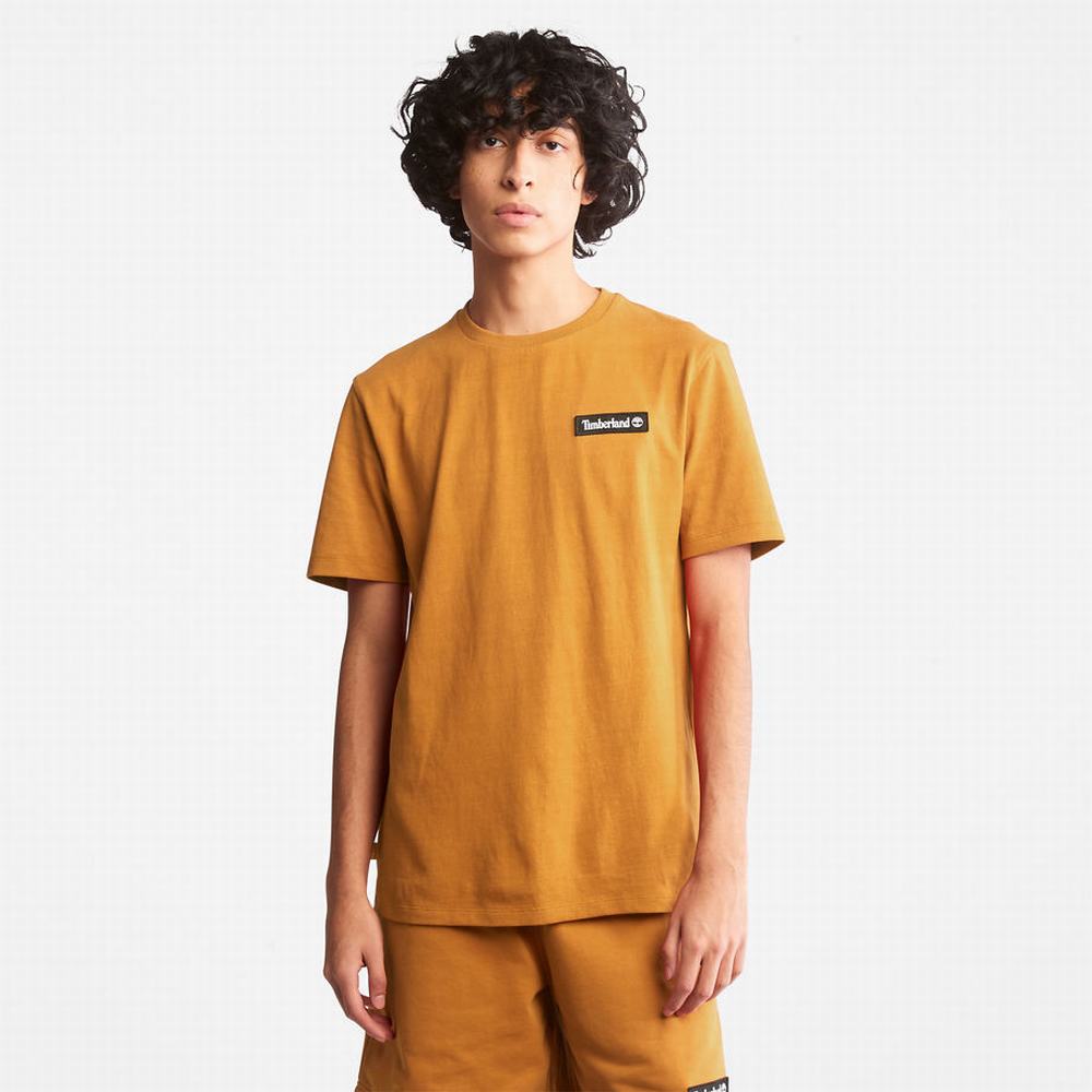 Timberland All Gender Heavyweight Badge Tişört Erkek Sarı | TR-9501R