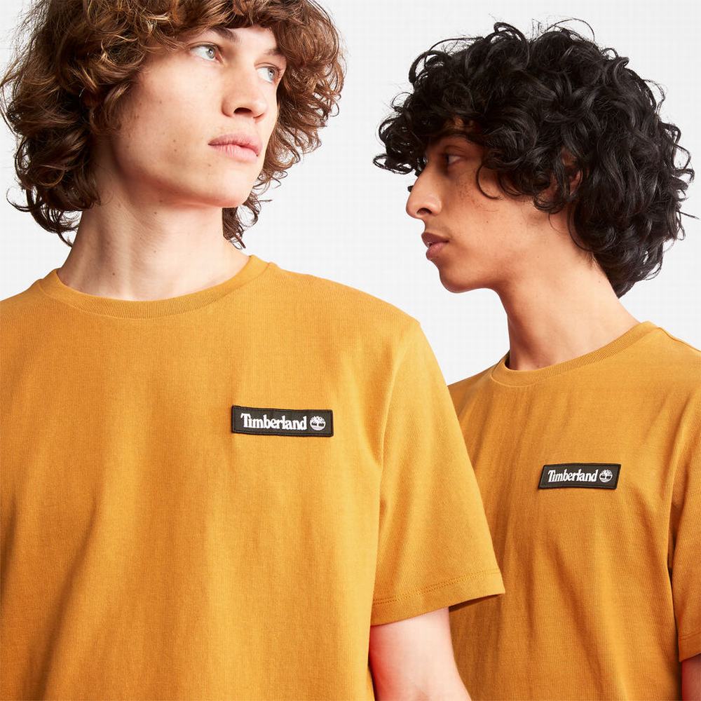 Timberland All Gender Heavyweight Badge Tişört Erkek Sarı | TR-9501R