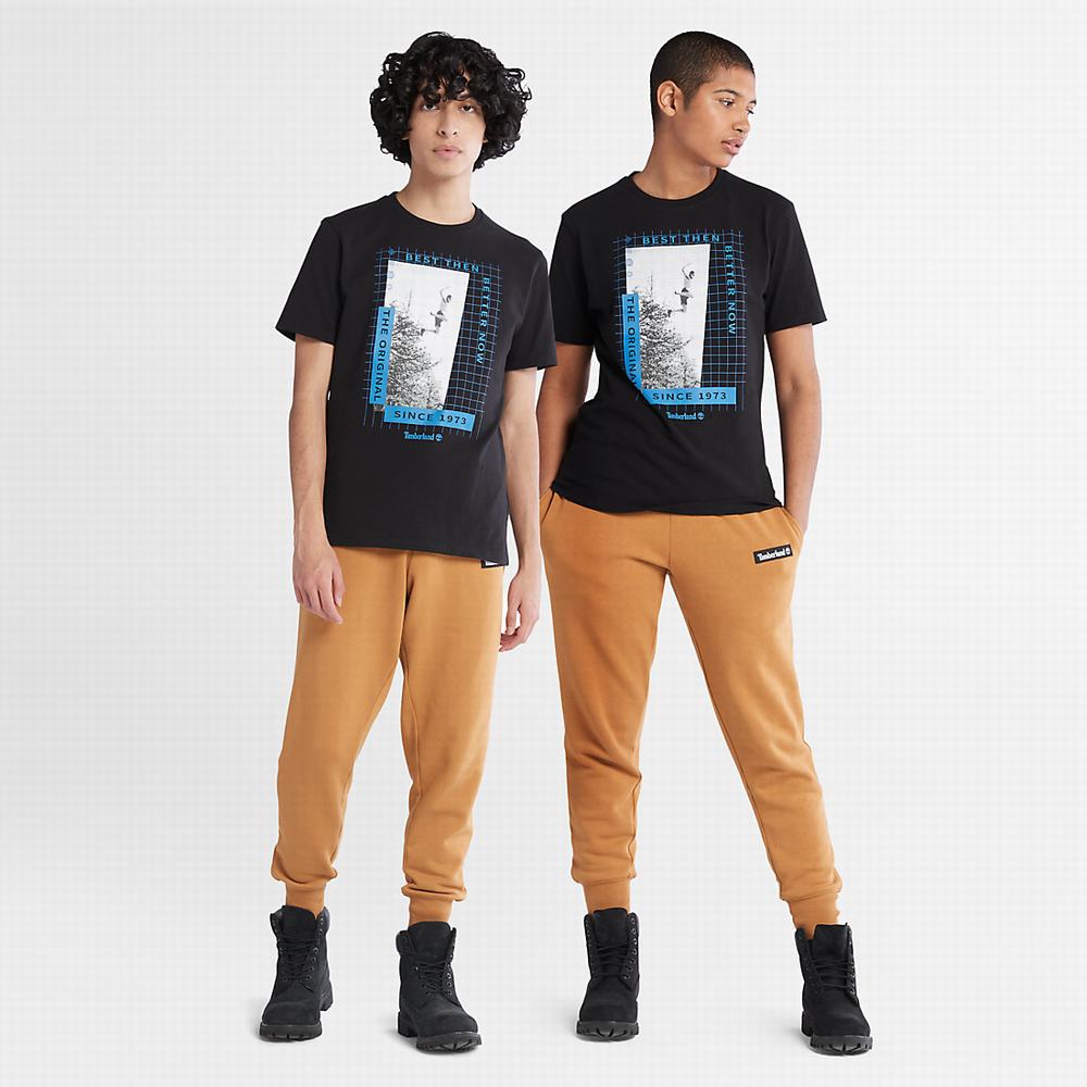 Timberland All Gender Heavyweight Front-Graphic Tişört Erkek Siyah | TR-1274H