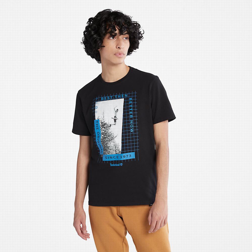 Timberland All Gender Heavyweight Front-Graphic Tişört Erkek Siyah | TR-1274H