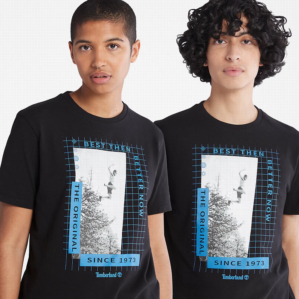 Timberland All Gender Heavyweight Front-Graphic Tişört Erkek Siyah | TR-1274H