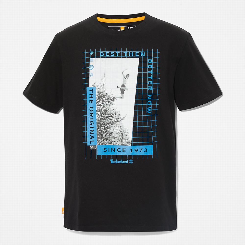 Timberland All Gender Heavyweight Front-Graphic Tişört Erkek Siyah | TR-1274H