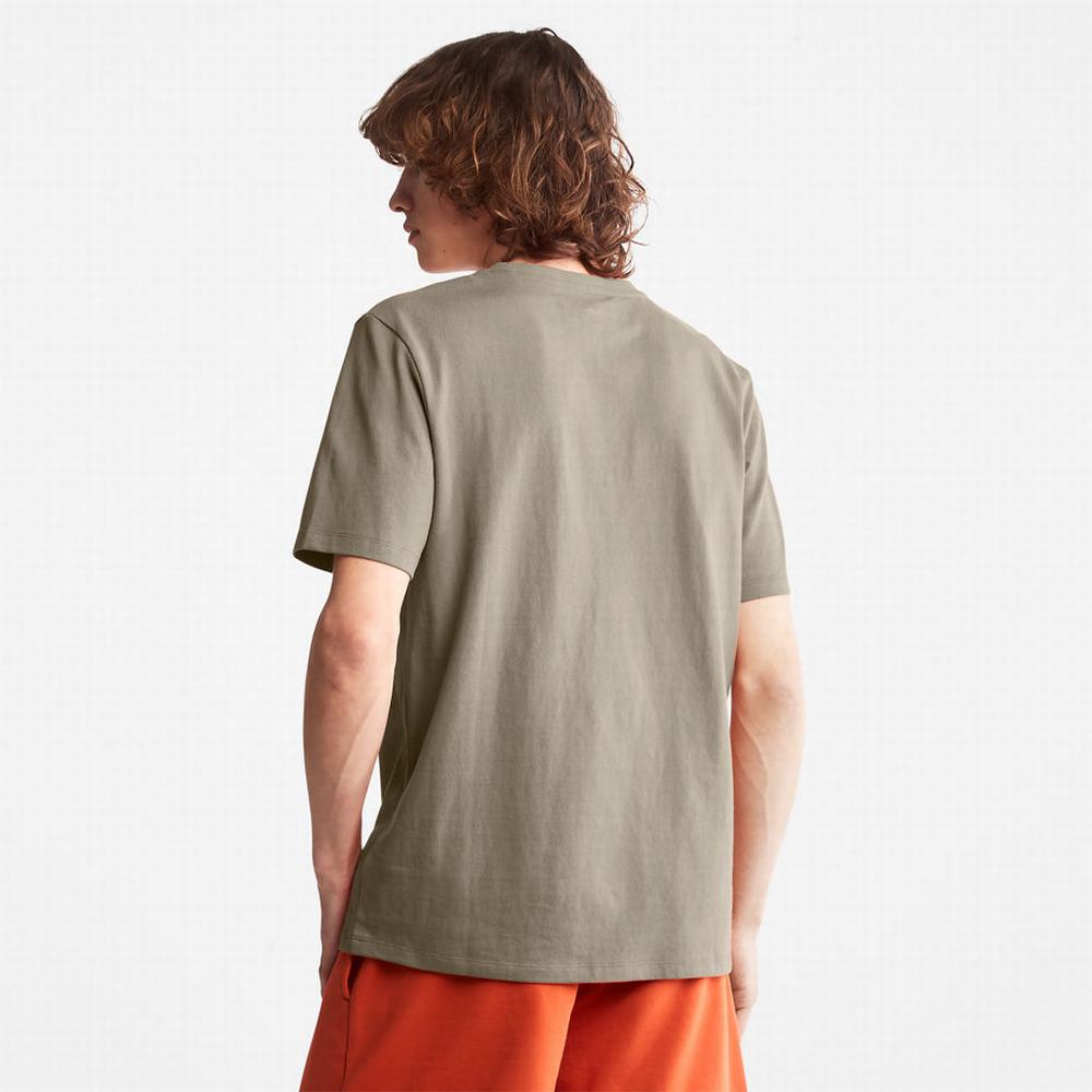 Timberland All Gender Heavyweight Logo Tişört Erkek Açık Gri | TR-4912E