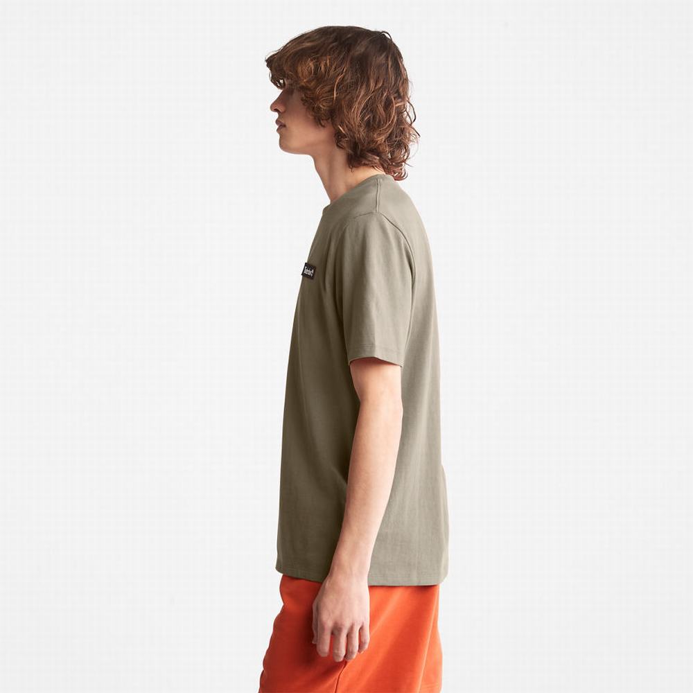 Timberland All Gender Heavyweight Logo Tişört Erkek Açık Gri | TR-4912E