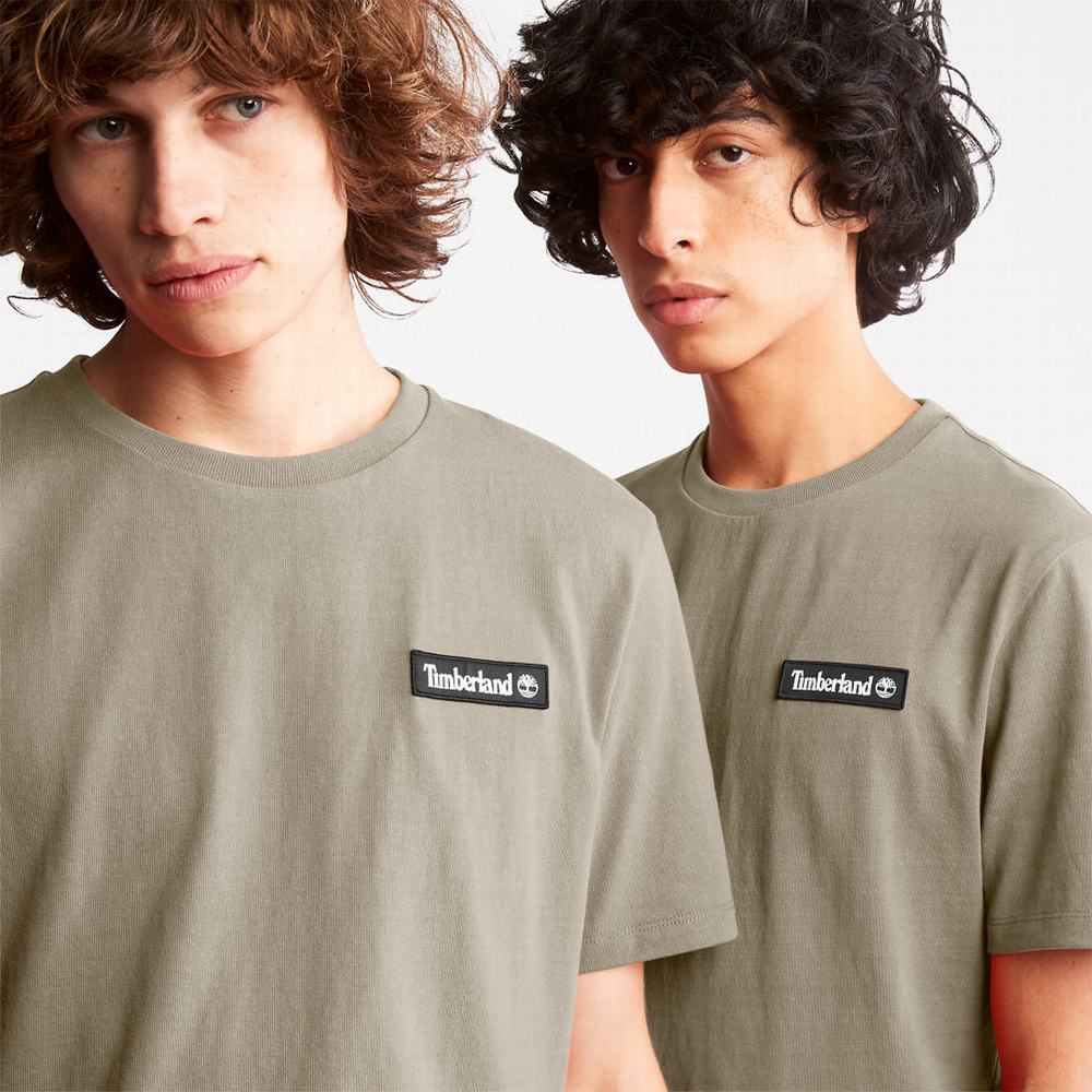 Timberland All Gender Heavyweight Logo Tişört Erkek Açık Gri | TR-4912E
