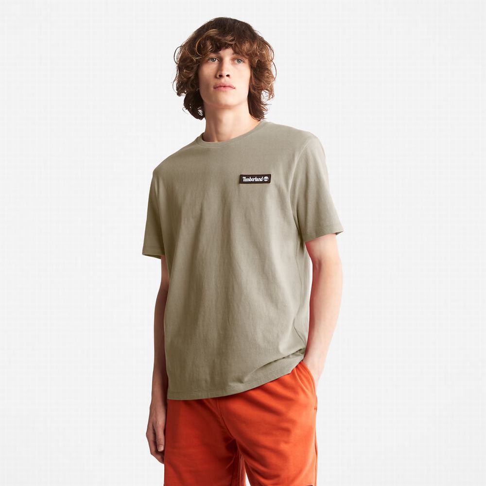 Timberland All Gender Heavyweight Logo Tişört Erkek Açık Gri | TR-4912E