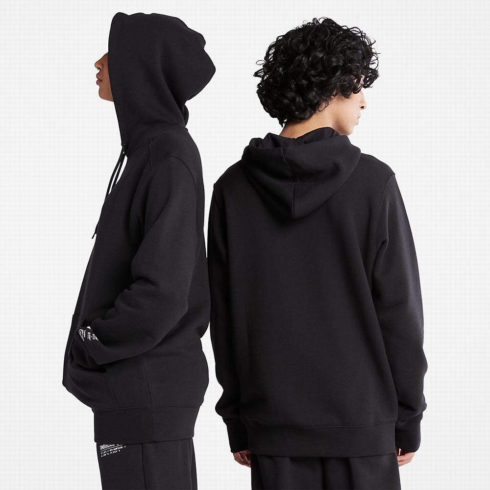 Timberland All Gender Luxe Konfor Essentials Refibra™ Kapüşonlu Sweatshirt Erkek Siyah | TR-4586D