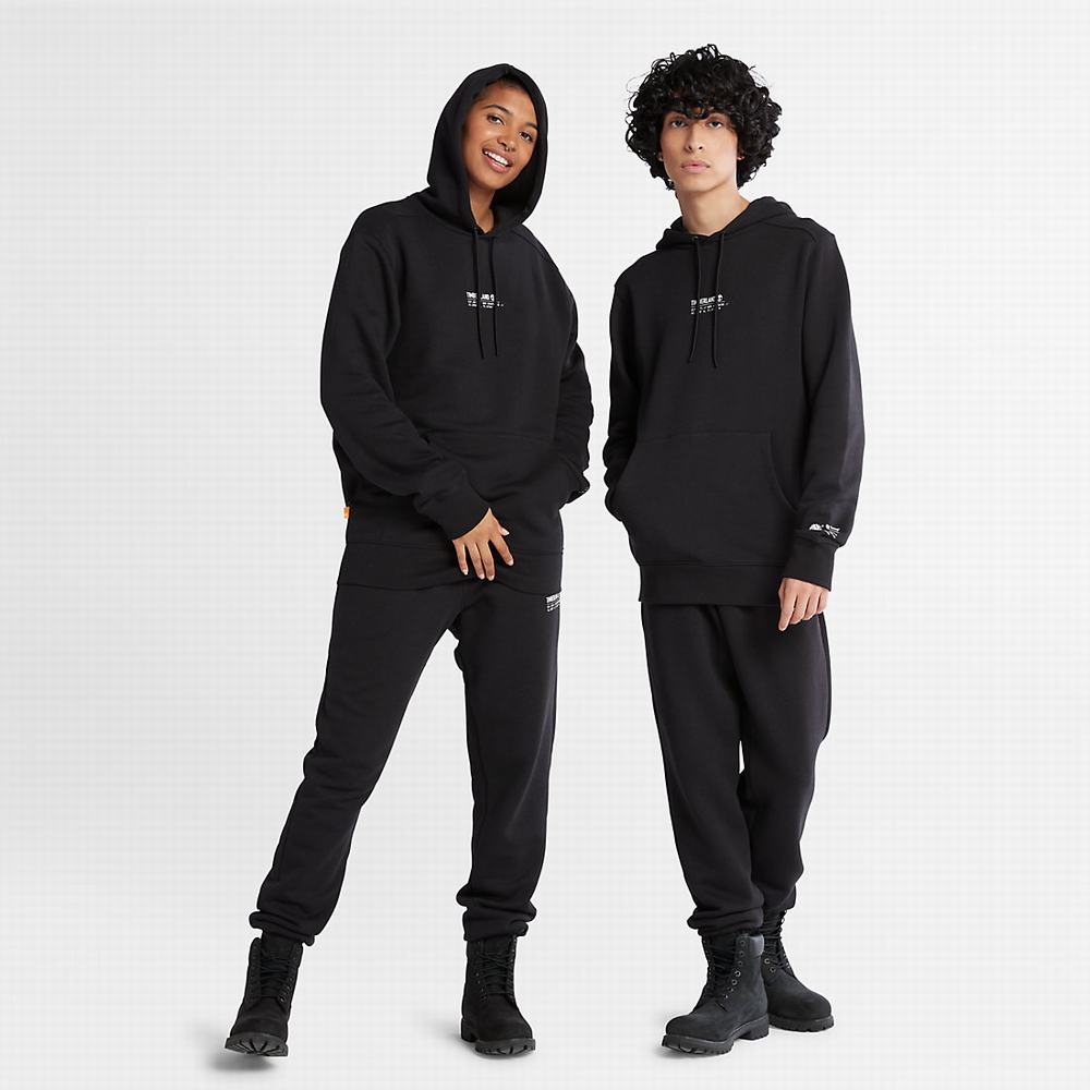 Timberland All Gender Luxe Konfor Essentials Refibra™ Kapüşonlu Sweatshirt Erkek Siyah | TR-4586D