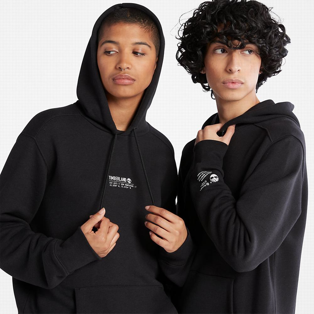 Timberland All Gender Luxe Konfor Essentials Refibra™ Kapüşonlu Sweatshirt Erkek Siyah | TR-4586D