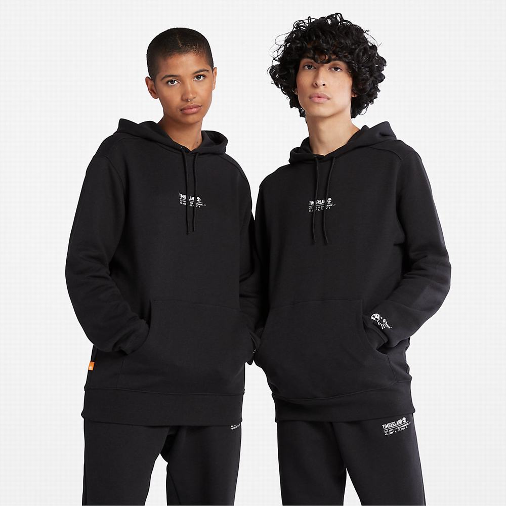 Timberland All Gender Luxe Konfor Essentials Refibra™ Kapüşonlu Sweatshirt Erkek Siyah | TR-4586D