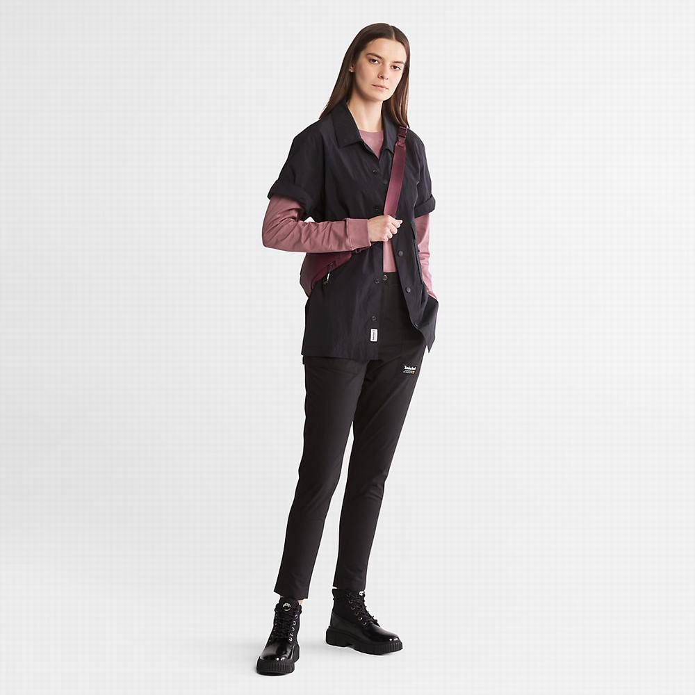 Timberland Anti-Odour Supima® Pamuklu Long-sleeved Tişört Kadın Pembe | TR-0846N