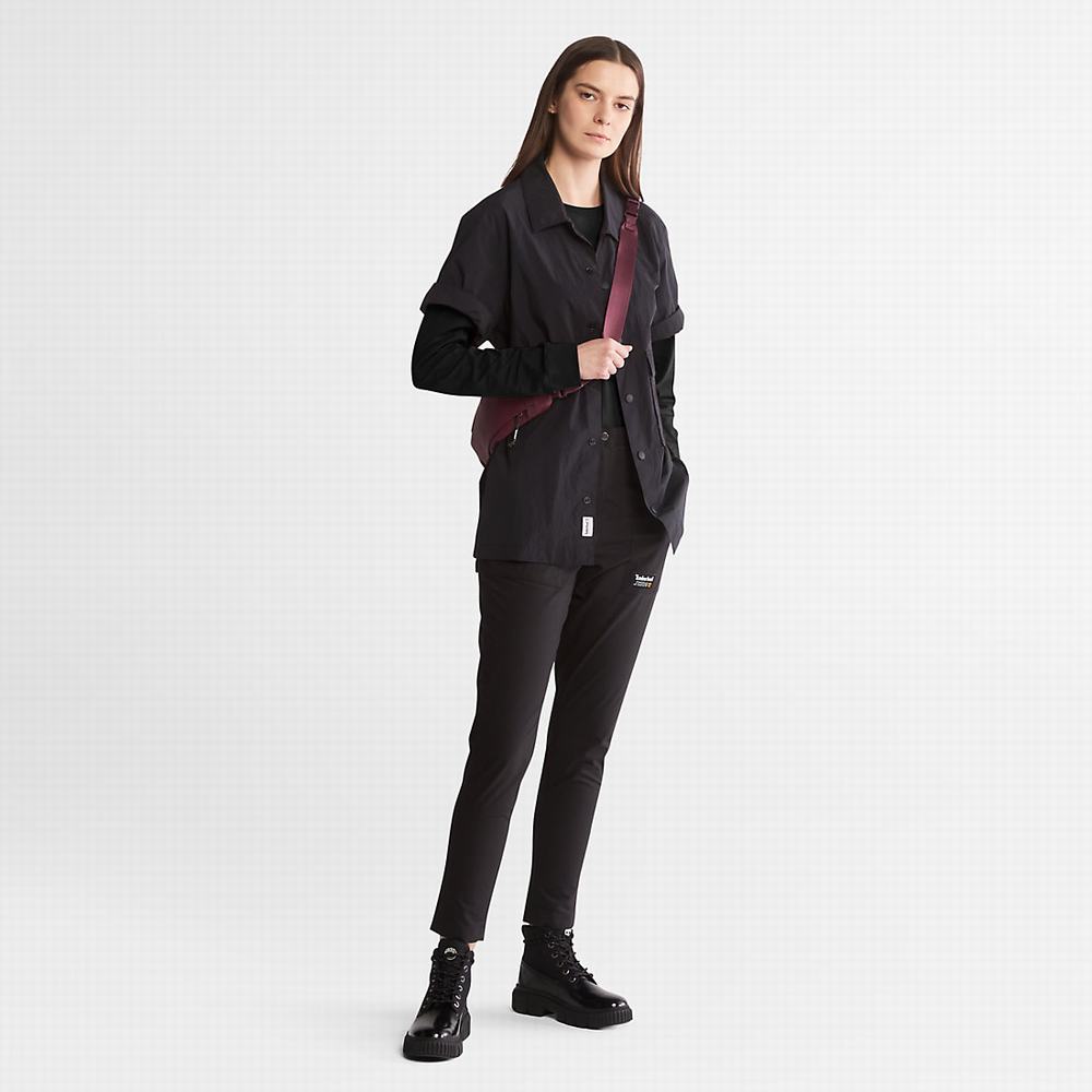 Timberland Anti-Odour Supima® Pamuklu Long-sleeved Tişört Kadın Siyah | TR-4327M