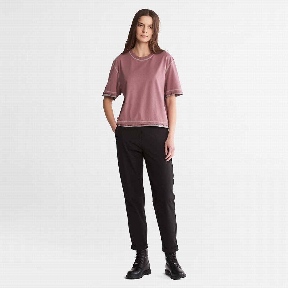 Timberland Anti-Odour Supima® Pamuklu Tişört Kadın Mor | TR-0564B