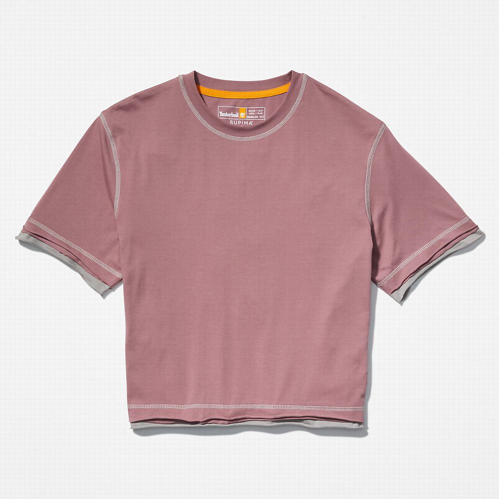 Timberland Anti-Odour Supima® Pamuklu Tişört Kadın Mor | TR-0564B