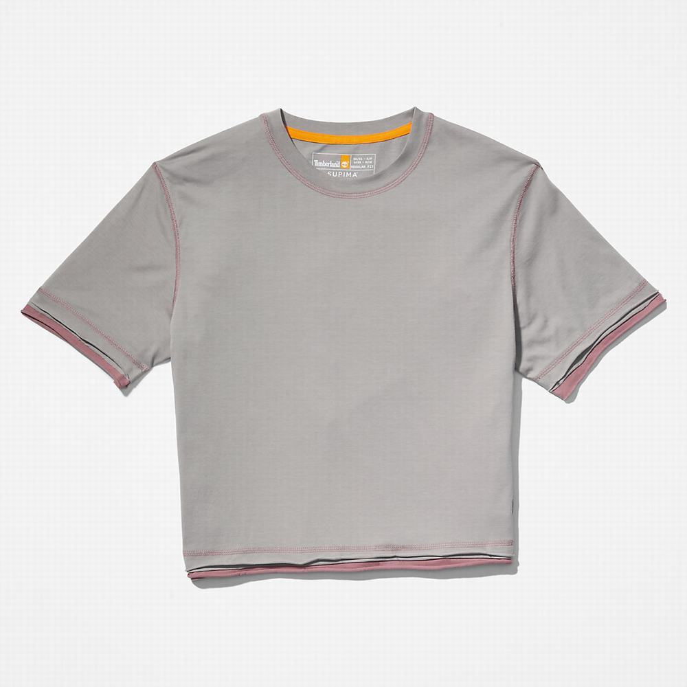 Timberland Anti-Odour Supima® Pamuklu Tişört Kadın Gri | TR-3072V