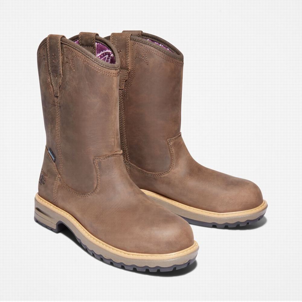 Timberland Ashlar Pull On Alloy Burunlu Waterproof Iş Botu Kadın Kahverengi | TR-2549B