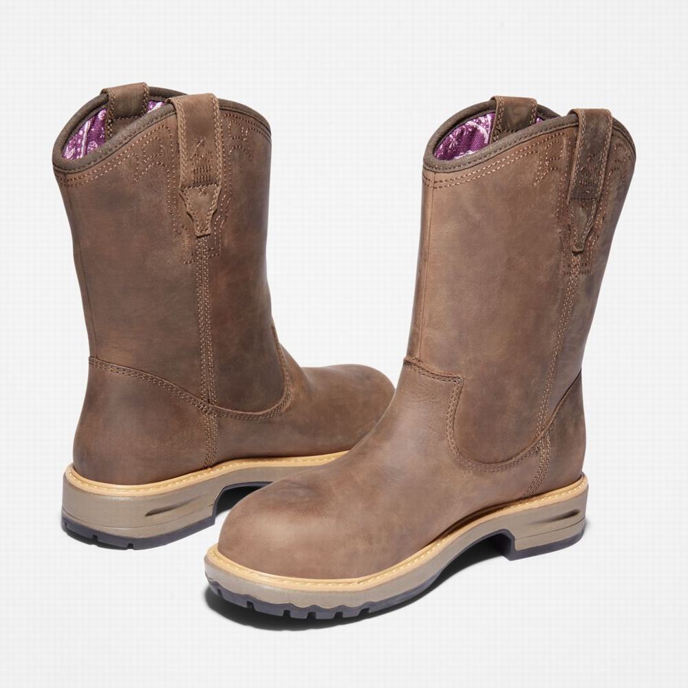 Timberland Ashlar Pull On Alloy Burunlu Waterproof Iş Botu Kadın Kahverengi | TR-2549B