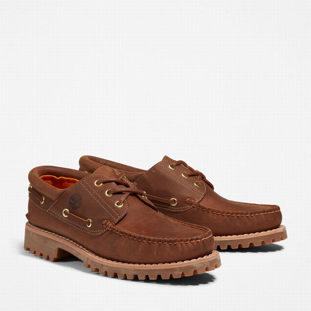 Timberland Authentic 3-Eye Tekne Ayakkabısı Erkek Açık Kahverengi | TR-1406X