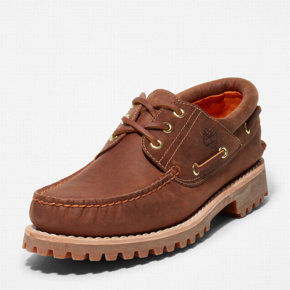 Timberland Authentic 3-Eye Tekne Ayakkabısı Erkek Açık Kahverengi | TR-1406X