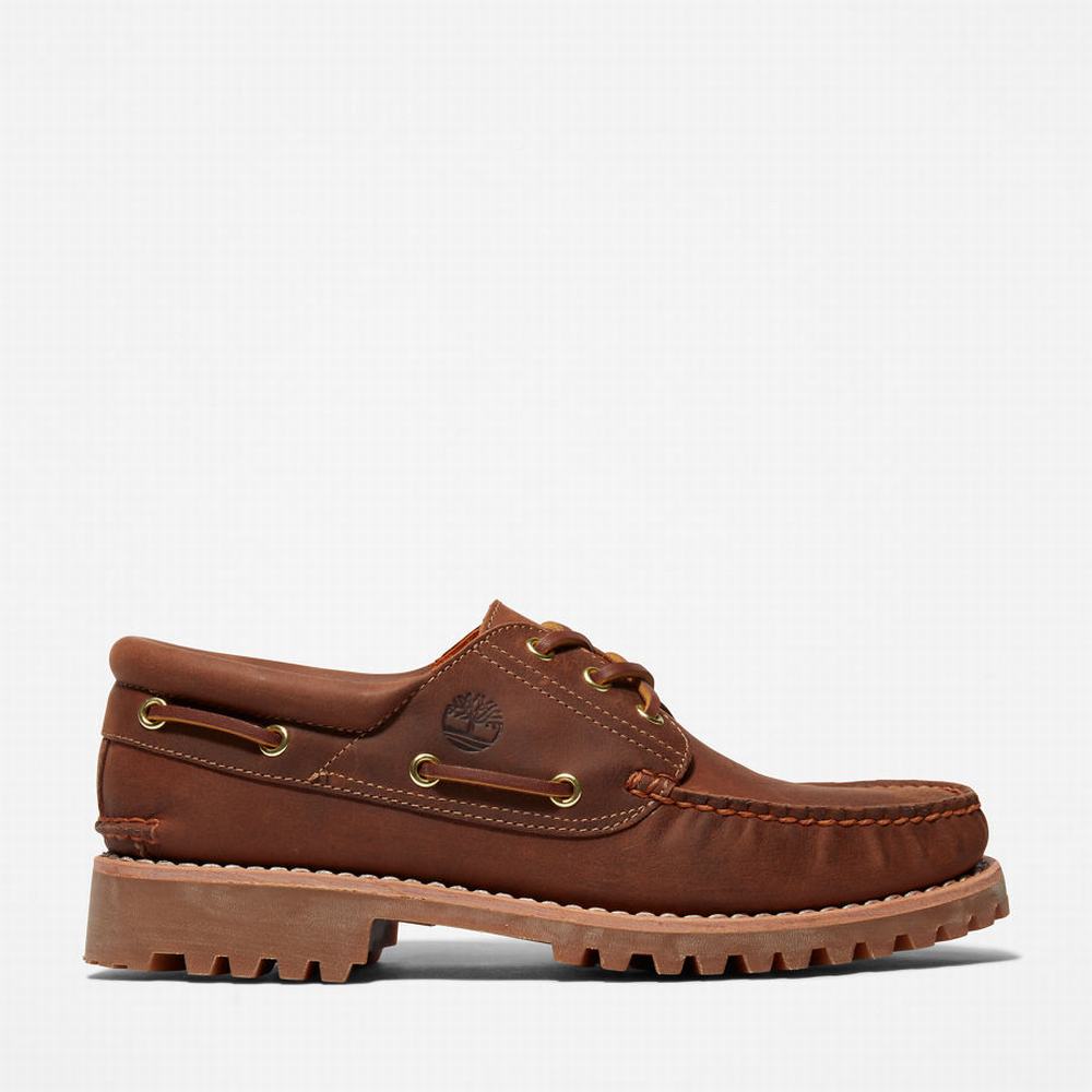 Timberland Authentic 3-Eye Tekne Ayakkabısı Erkek Açık Kahverengi | TR-1406X