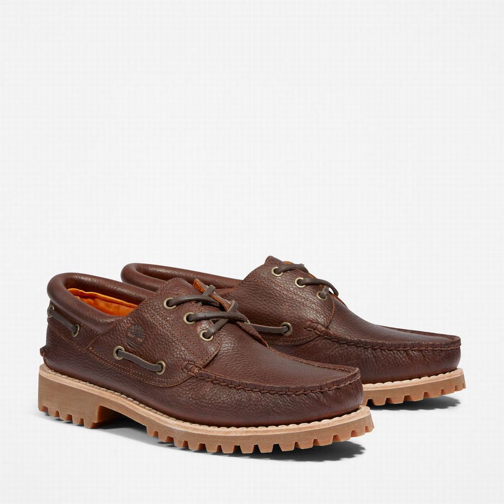 Timberland Authentic 3-Eye Tekne Ayakkabısı Erkek Koyu Kahverengi | TR-7208Z