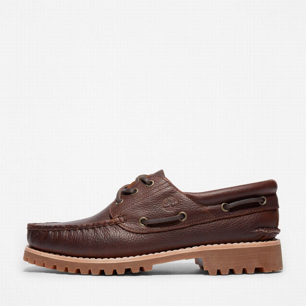 Timberland Authentic 3-Eye Tekne Ayakkabısı Erkek Koyu Kahverengi | TR-7208Z