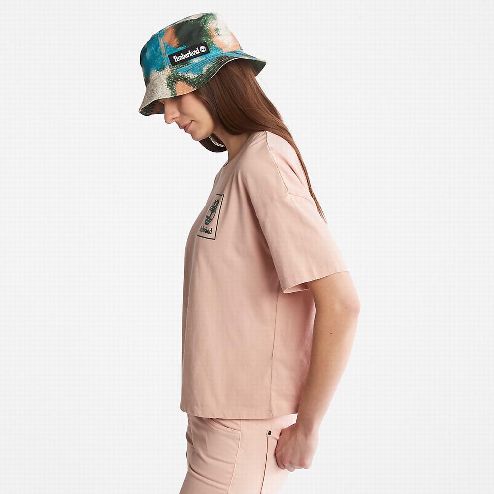 Timberland Back Graphic Logo Tişört Kadın Pembe | TR-1096Z
