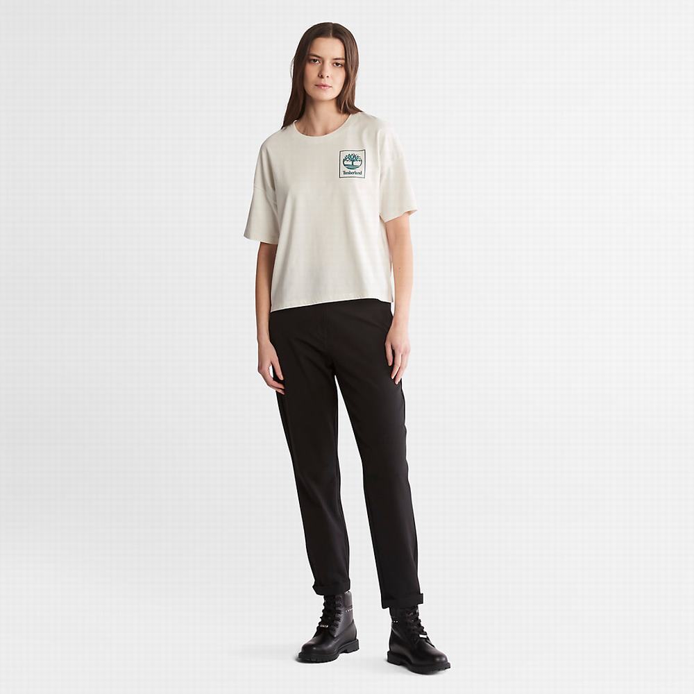 Timberland Back Graphic Logo Tişört Kadın Beyaz | TR-6430C