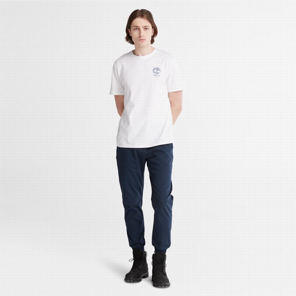 Timberland Back-Graphic Tişört Erkek Beyaz | TR-5372A