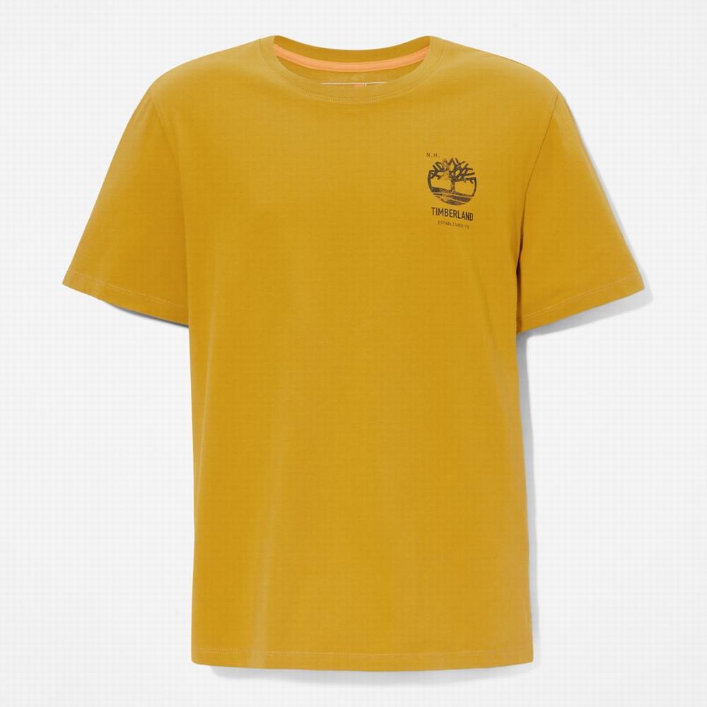 Timberland Back-Graphic Tişört Erkek Hardal Sarısı | TR-0129Y